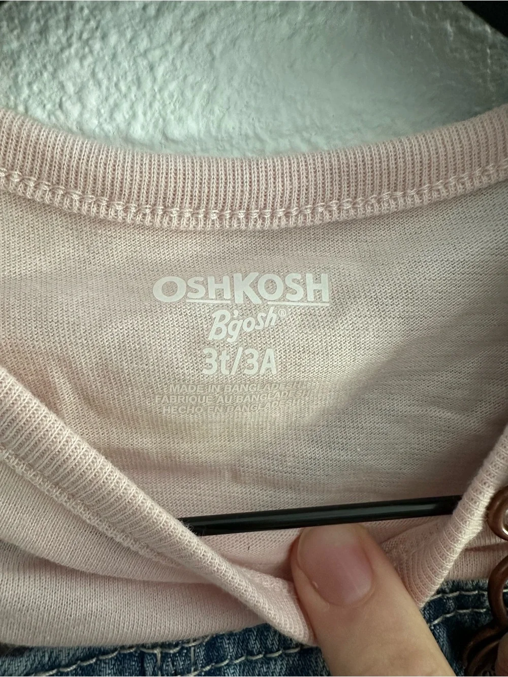 OshKosh B'gosh Denim Heart Overalls with Pink Tee